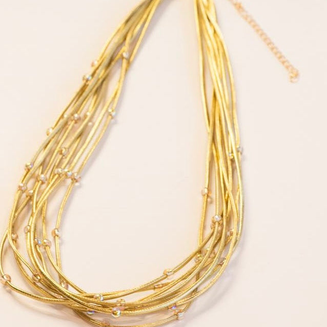 Colar Pontos de Luz Dourado