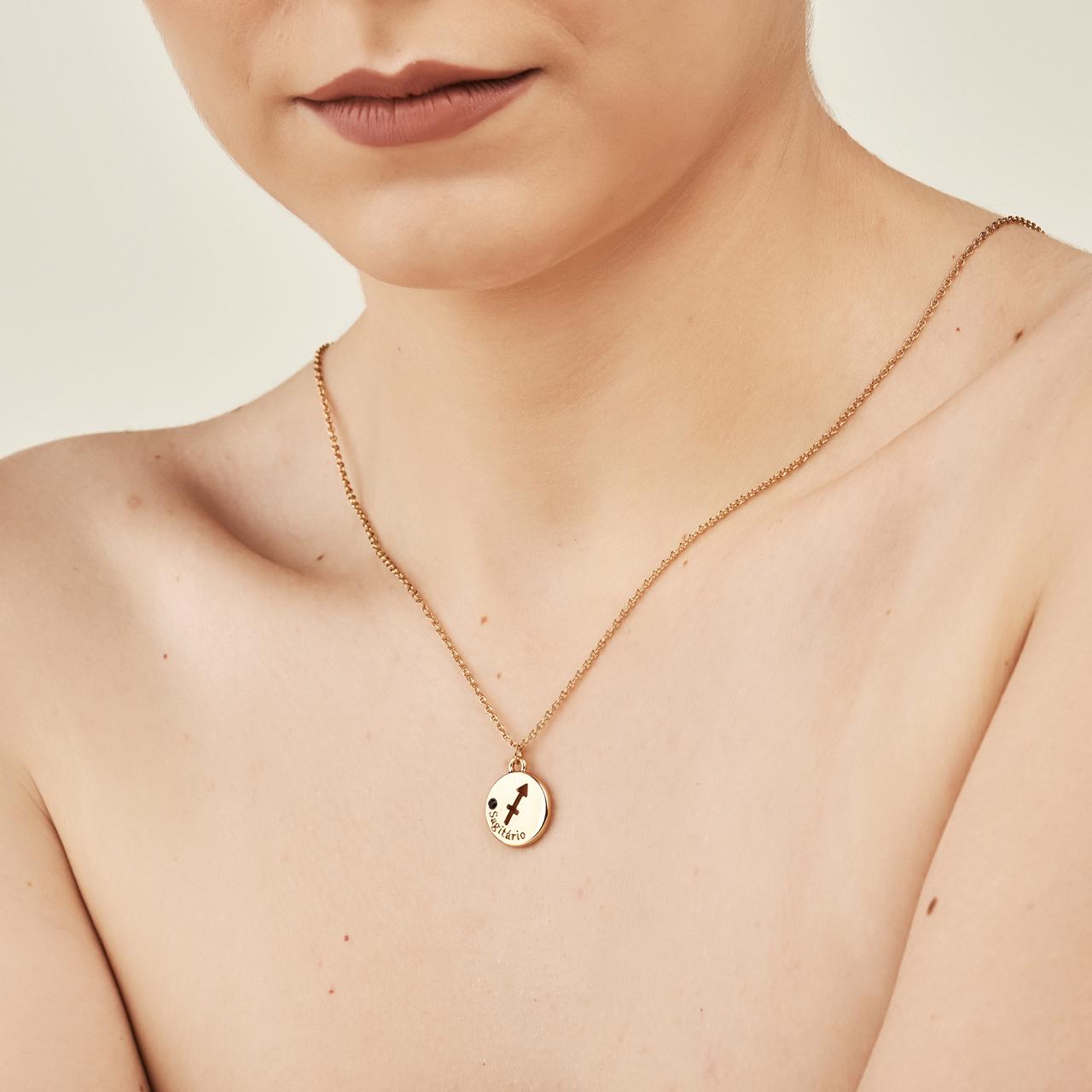 Pingente Signo Sagitário Dourado