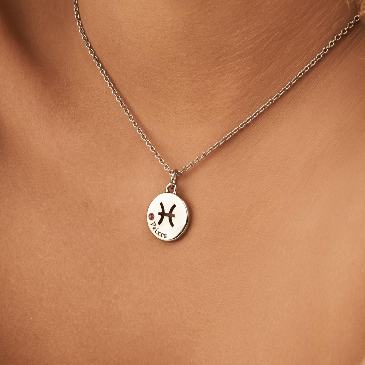 Pingente Signo Peixes Prata