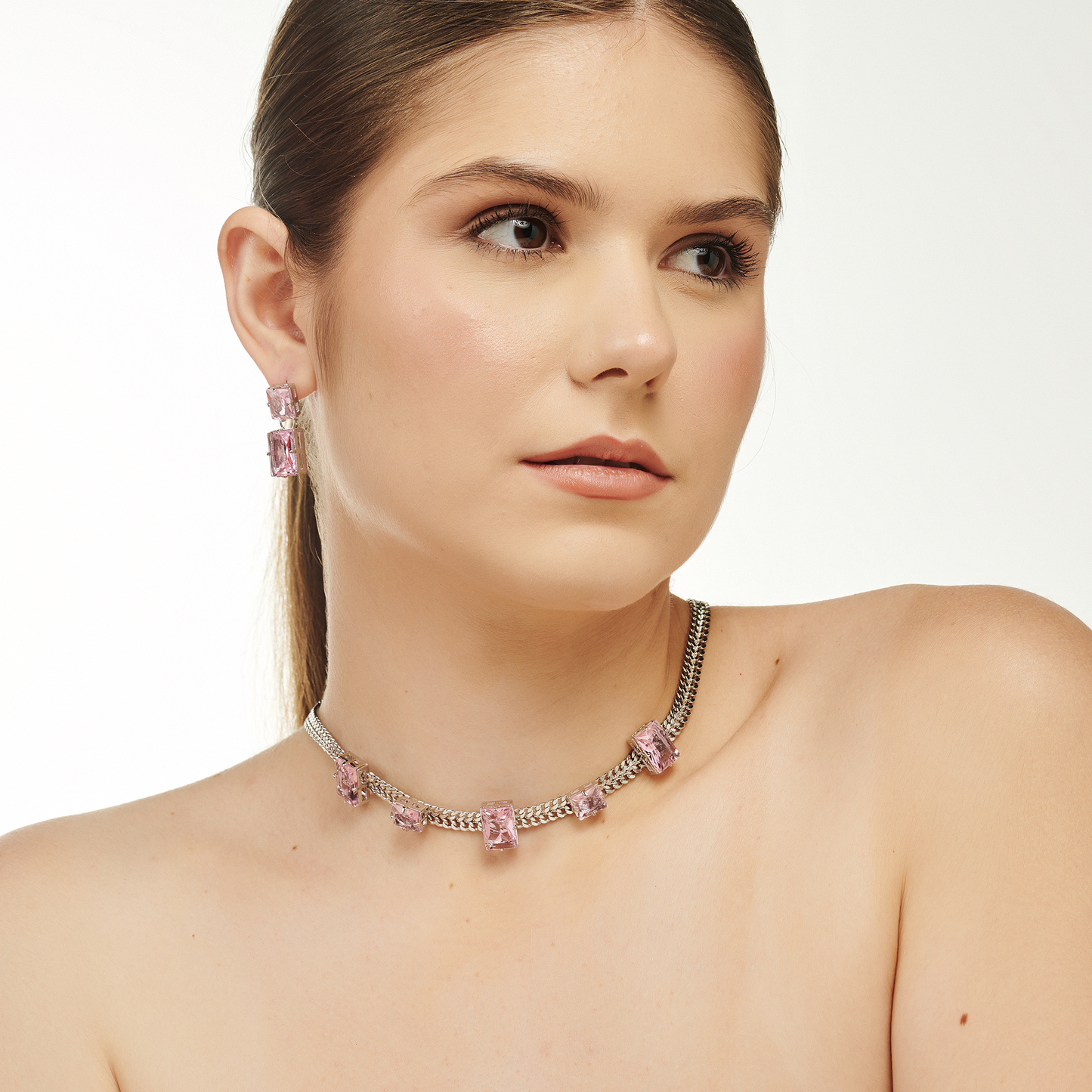 Conjunto Aurora Prata Rosa