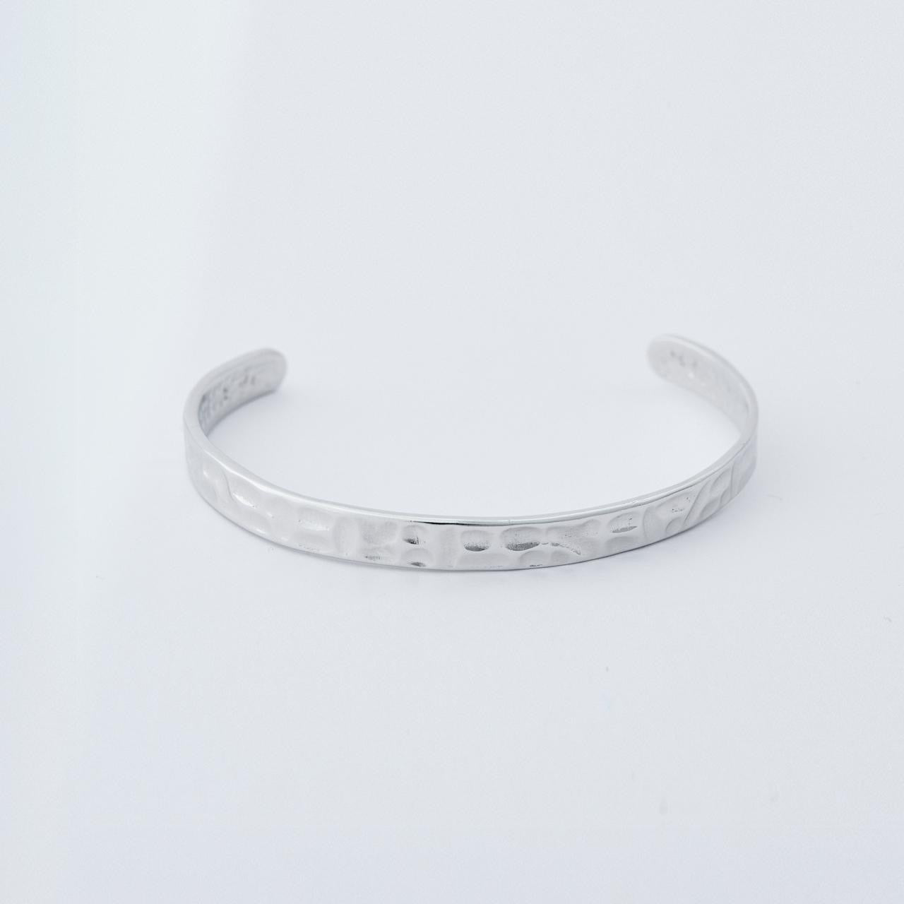 Bracelete Martelé Ródio