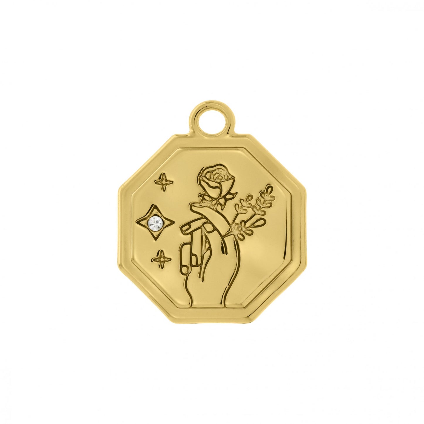 Pingente Medalha Seja Luz Dourada