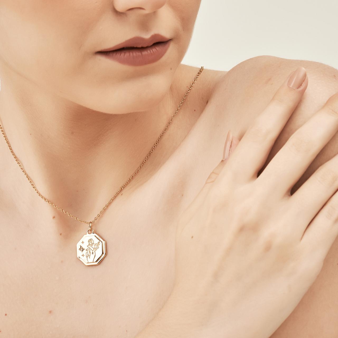 Pingente Medalha Seja Luz Dourada