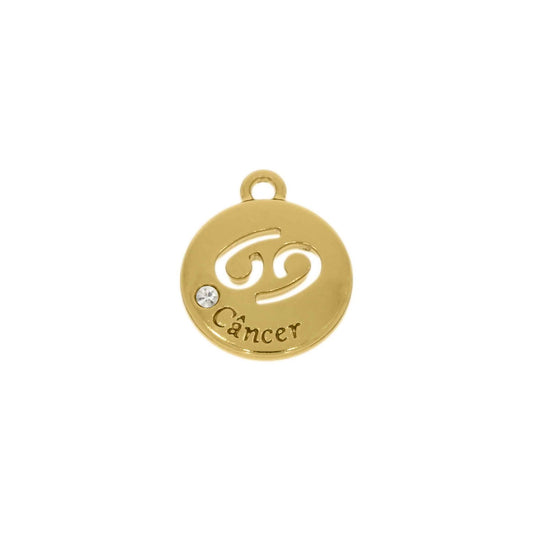 Pingente Signo Câncer Dourado