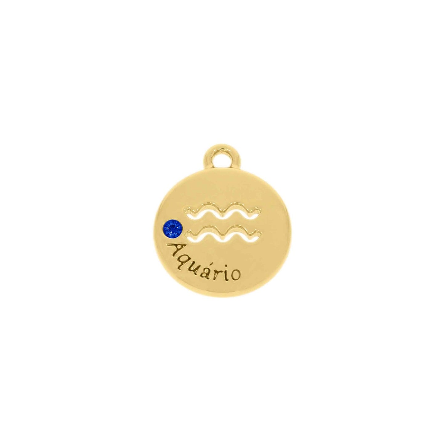 Pingente Signo Aquário Dourado