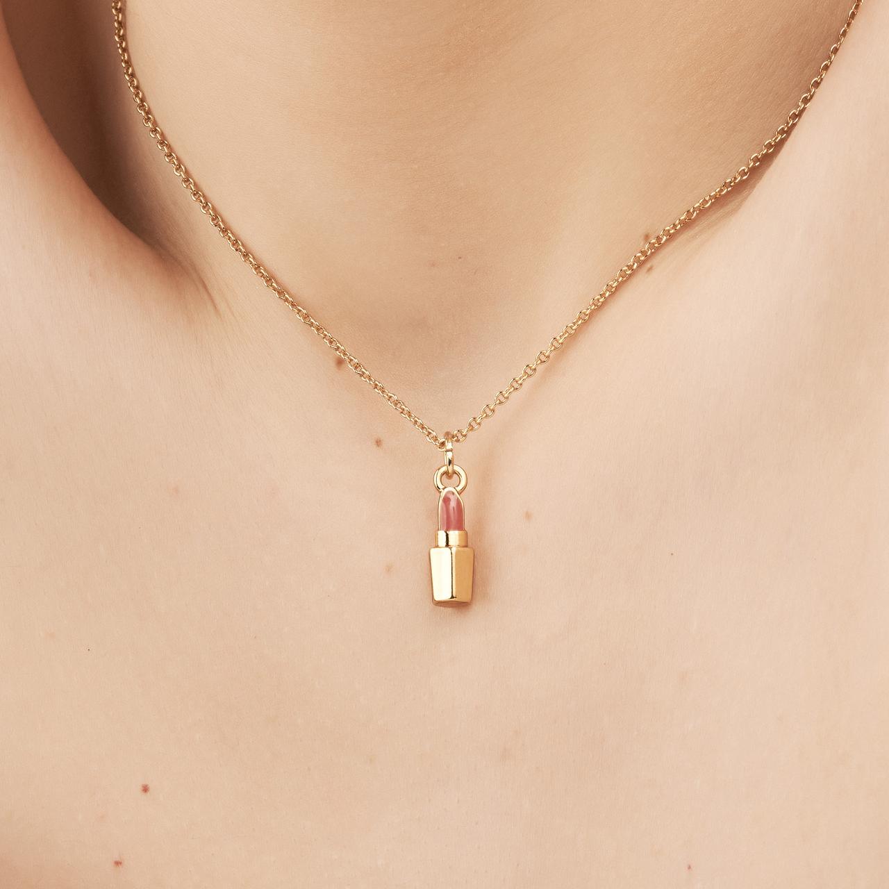 Pingente Batom Dourado