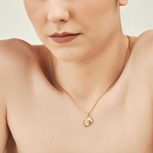 Pingente Estojo Sombras Dourado