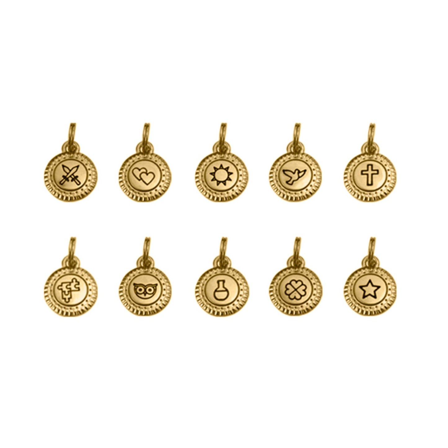 Conjunto Pingentes da Sorte Dourado