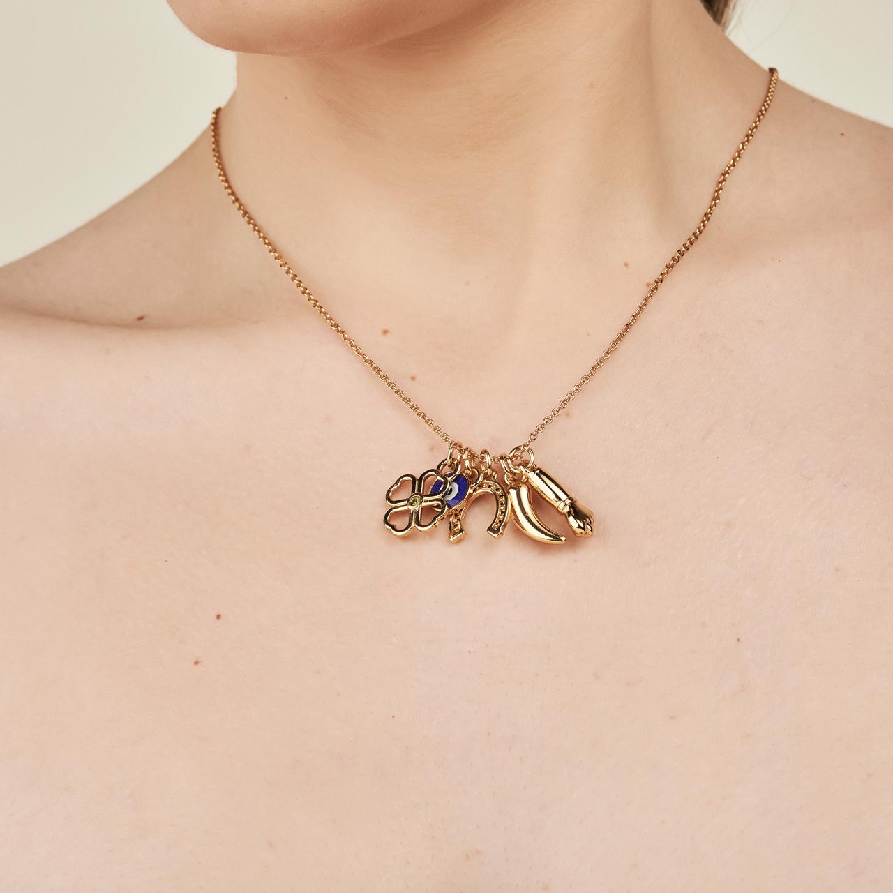Conjunto Pingentes da Sorte dourado