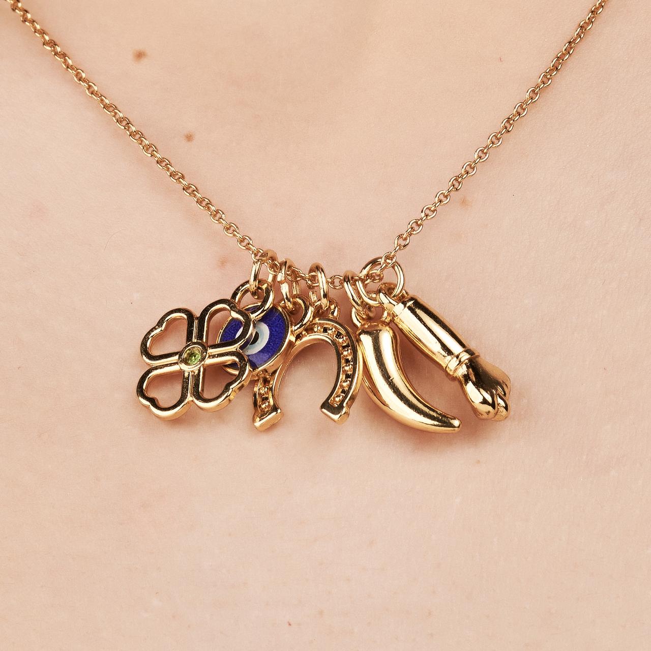 Conjunto Pingentes da Sorte dourado