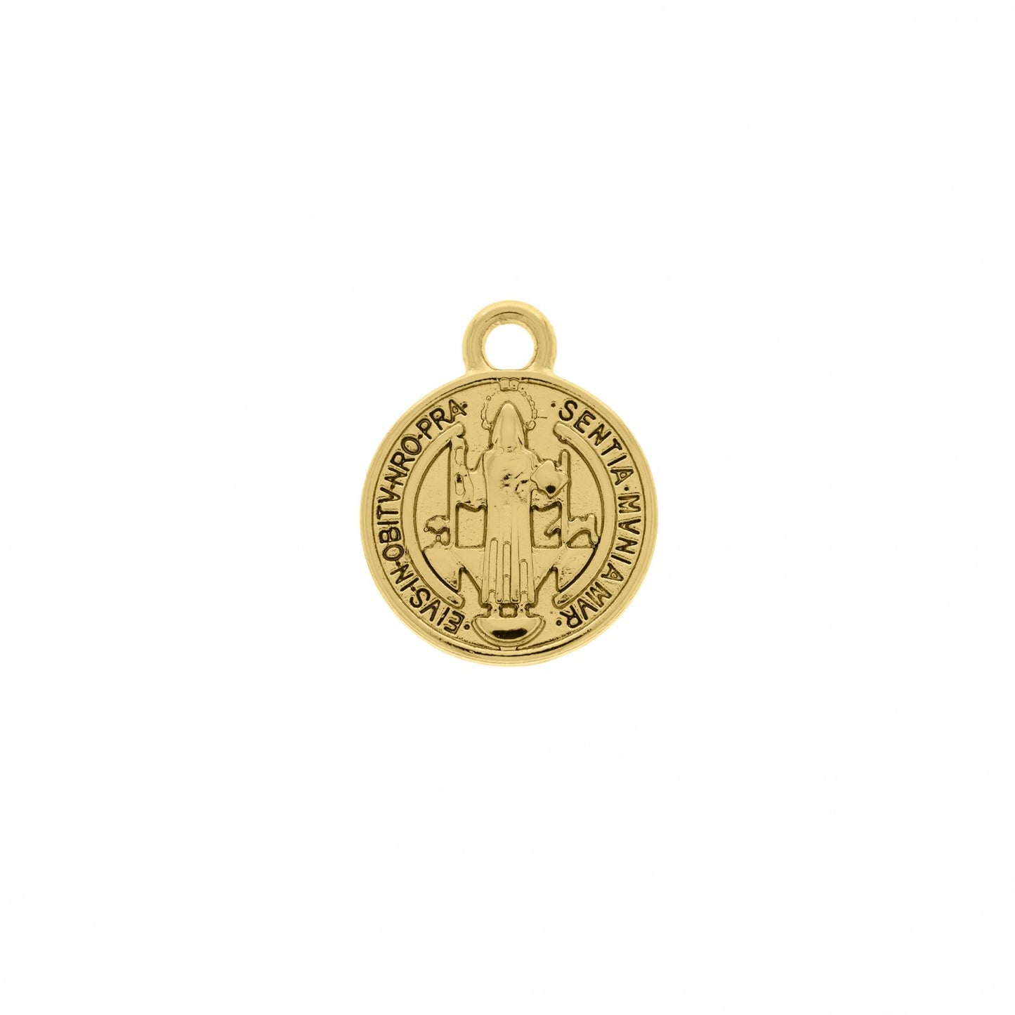 Pingente Medalha São Bento Dourada