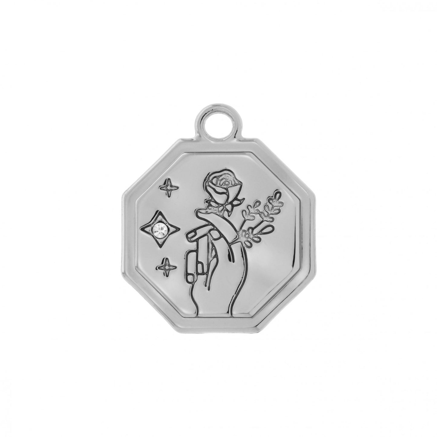 Pingente Medalha Seja Luz Prata