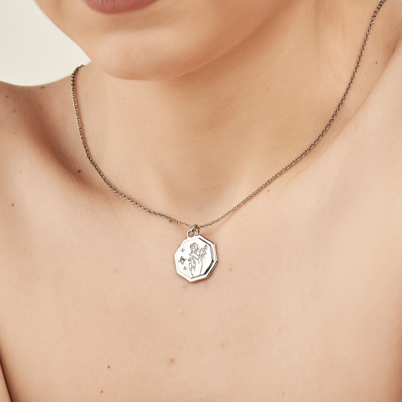 Pingente Medalha Seja Luz Prata