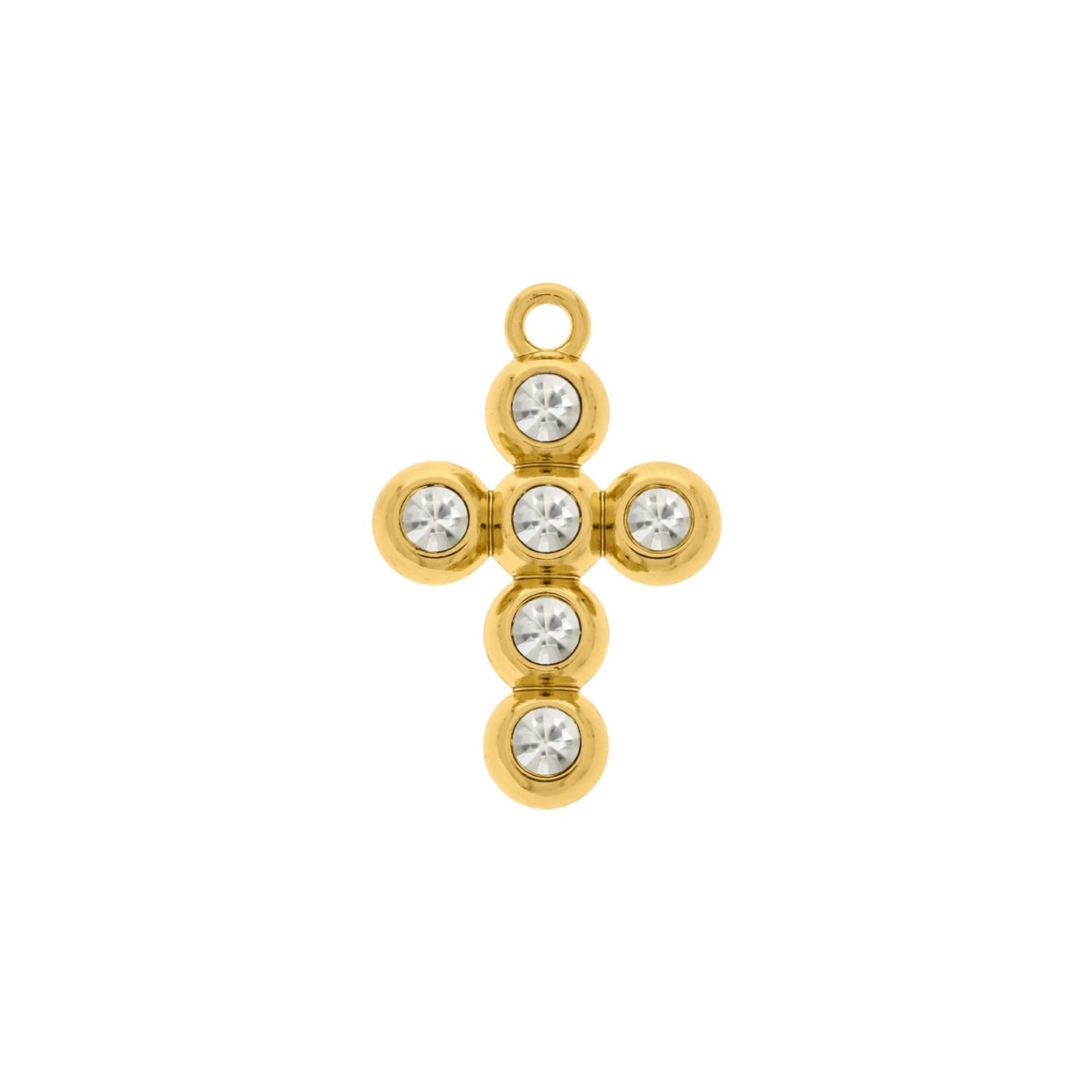 Pingente Cruz Ouro com Strass