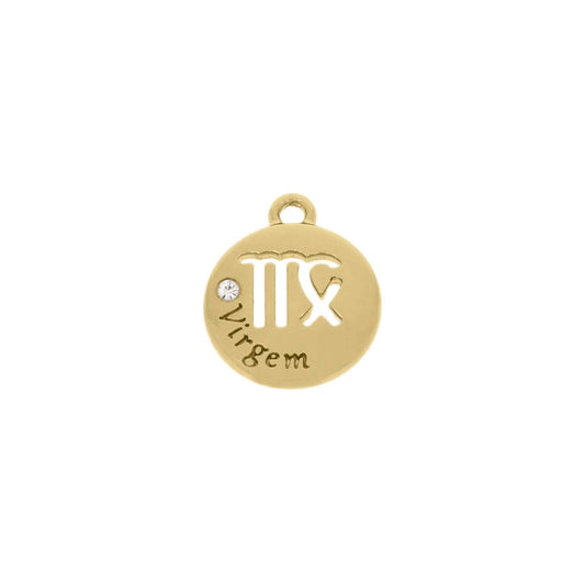 Pingente Signo Virgem Dourado