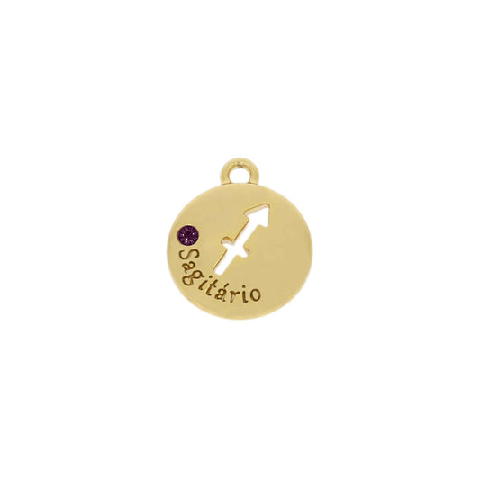 Pingente Signo Sagitário Dourado