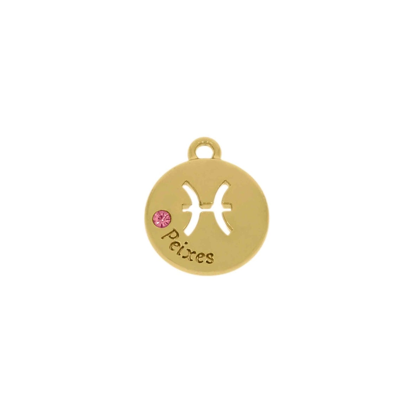 Pingente Signo Peixes Dourado