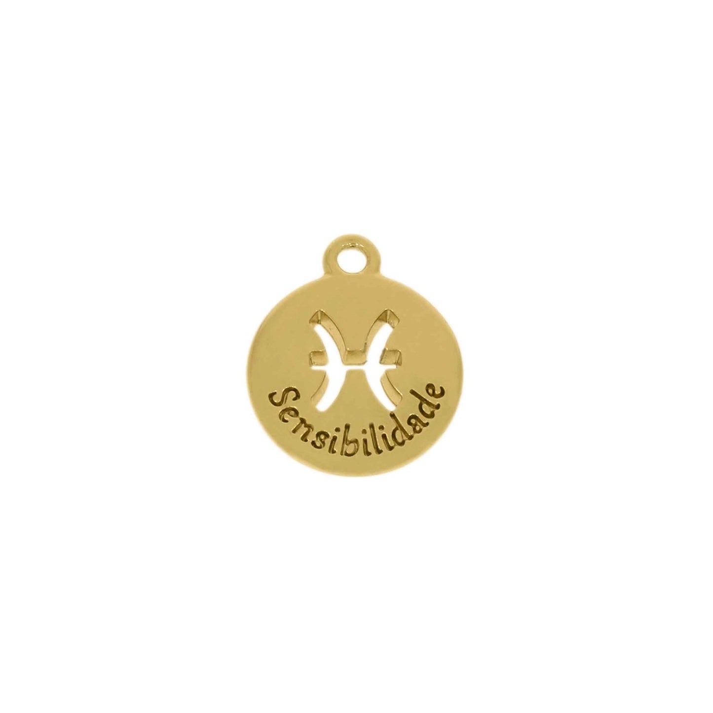 Pingente Signo Peixes Dourado