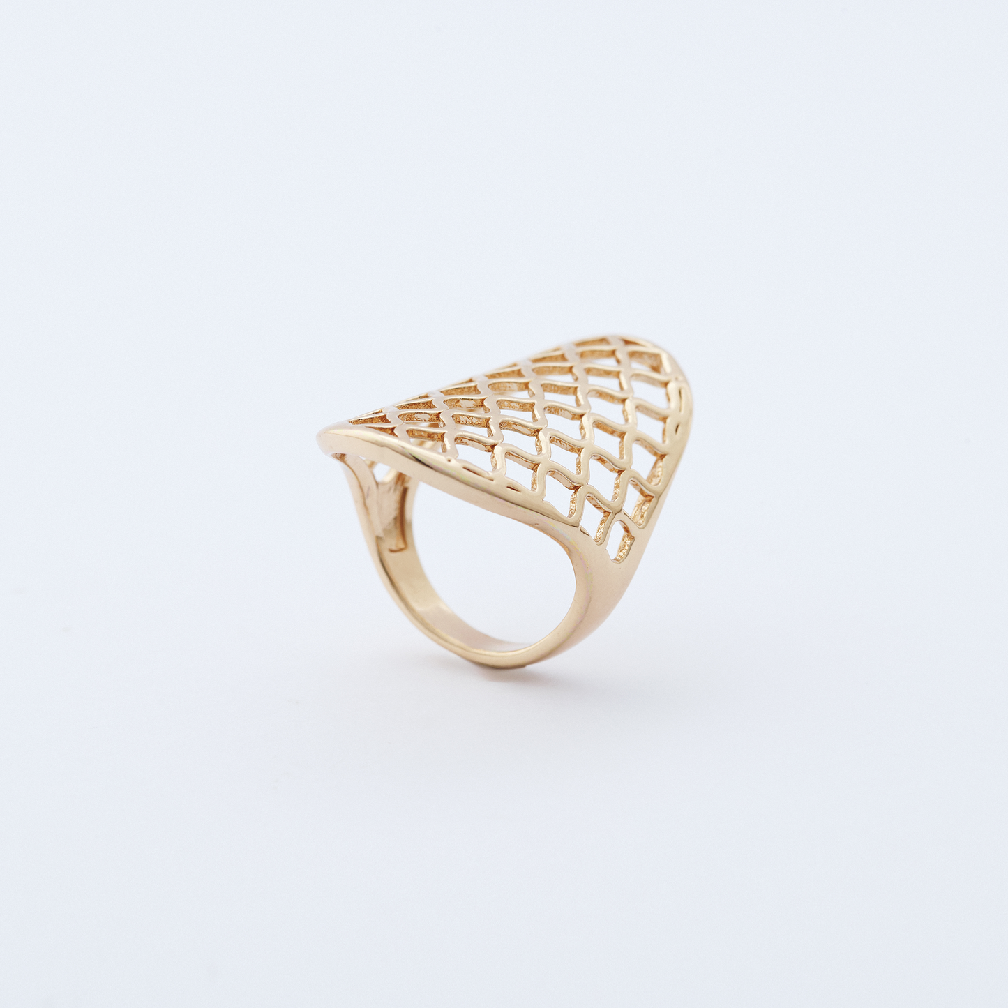 Anel Colmeia Dourado