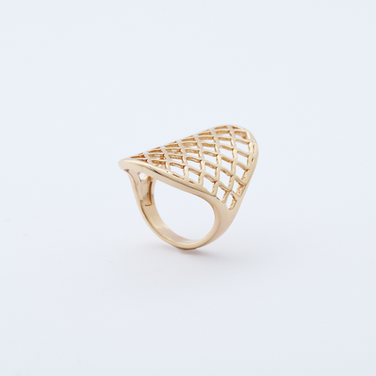 Anel Colmeia Dourado