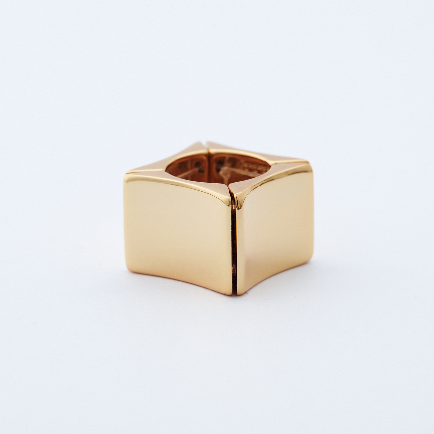 Anel Cubo Dourado