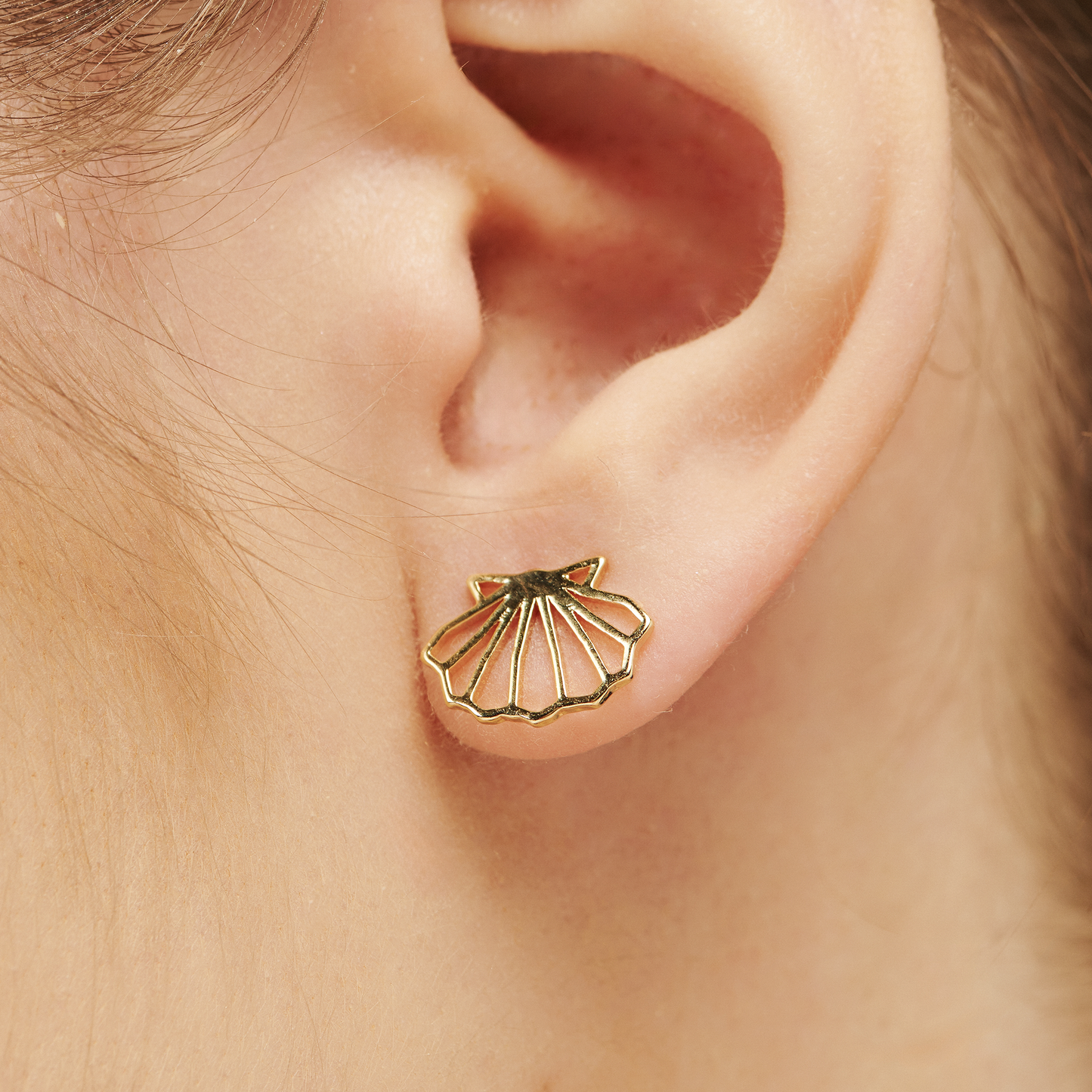 Brinco Concha Dourado