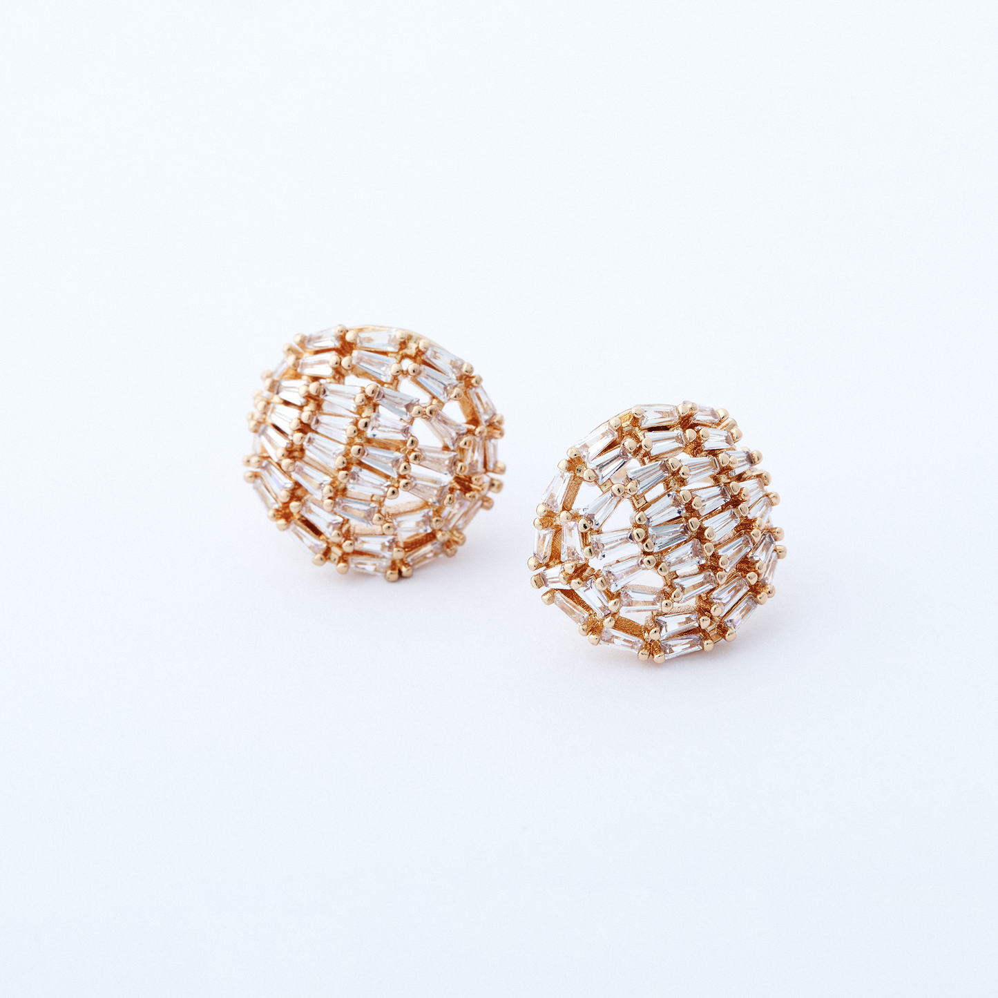 Brinco Mosaico Dourado Transparente
