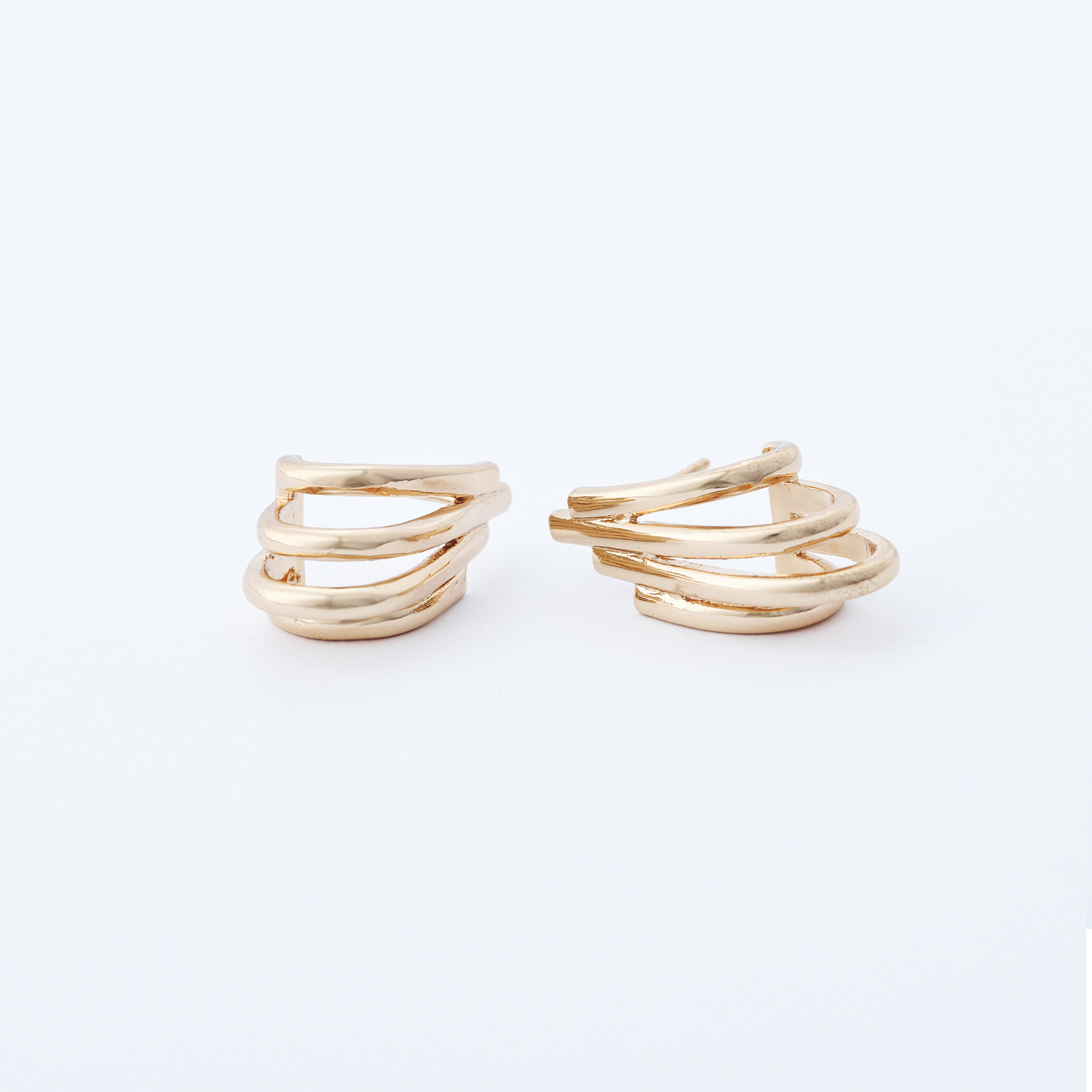 Brinco Toque Triplo Dourado