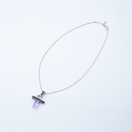 Colar Horizonte Prata Lilás