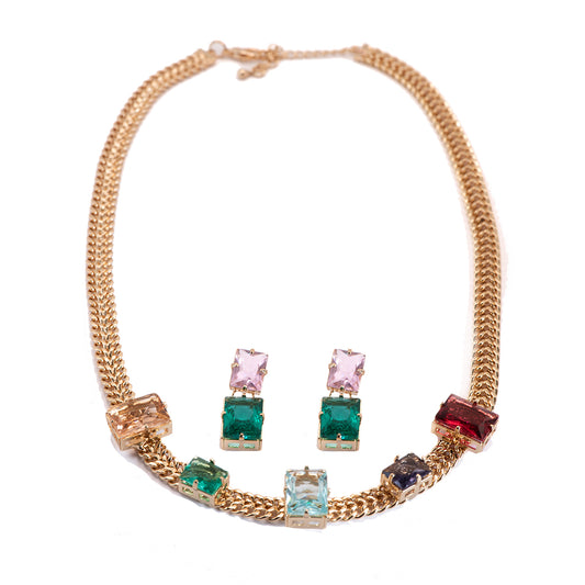 Conjunto Aurora Dourado Colorido