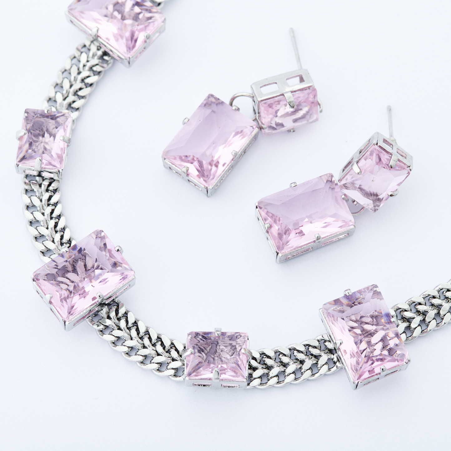 Conjunto Aurora Prata Rosa