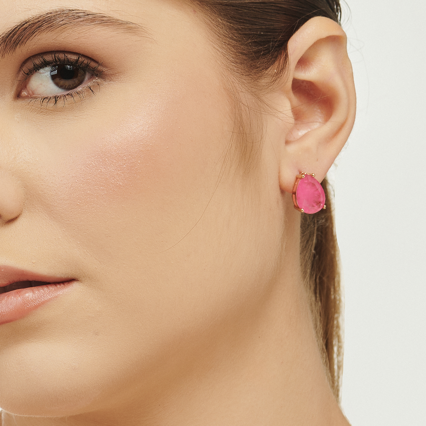 Conjunto Gota Dourada Rosa